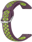 Simpleas Watch Strap compatible with Huawei Fit/Honor S1, Soft Silicone Sport Replacement Bands (18mm, Purple and Green)