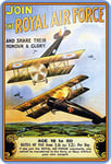 Schatzmix Plaque Murale en métal Motif Avion Royal Air Force Krieg 20 x 30