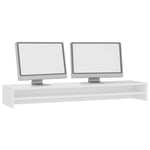 vidaXL Monitor Stand High Gloss White 100x24x13 cm Chipboard GF0