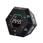 Pomodoro timer, produktivitetstimer, 3, 5, 15, 30, 45, 60 minuter förinställd smart nedräkningstimer, tid M Black