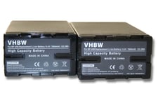 vhbw 2x Li-Ion batterie 7800mAh (14.8V) avec puce d'information pour appareil numérique camescope Sony PXW-FS5, PXW-FS5K remplace BP-U30, BP-U60.
