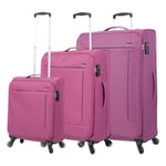 Totto Travel Lite Ensemble de valises Souples 360 Roues 360 Sécurité TSA Doublure en Polyester Violet, Violet