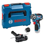 Bosch Professional 12V System Cordless Drill Driver GSR 12V-35 FC (incl. 1x Rotary Hammer Attachment, 1x Drill Chuck Attachment, Auxiliary Handle, in L-BOXX)