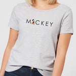 Disney Mickey Mouse Kick Letter Women's T-Shirt - Grey - L