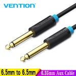 Vention Aux Guitar Cable 6.5 Jack 6.5mm to 6.5mm Audio Cable 6.35mm Aux Cable for Stereo Guitar Mixer Amplifier Speaker cable 5m,BAA- 3m
