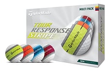 TaylorMade Golf Tour Response Stripe Ball Multi Pack Dozen, White