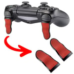 eXtremeRate 1 Pair Red Black Soft Touch Grip L2 R2 Buttons Trigger Extenders for ps4 Pro Slim Controller (Model: JDM-001 JDM-011 JDM-040 JDM-050 JDM-055)