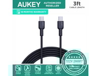 Aukey Cb-Ncc1 Usb-C Type-C Power Delivery Pd 60W 3A 1M Nylon Black, Usb C, Usb C, Usb 3.2 Gen 1 (3.1 Gen 1), Svart