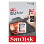 SanDisk Ultra Minneskort SDXC 64GB 100MB/s UHS-I Class 10