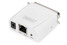 DIGITUS fast Ethernet print server., white, DN-13001-1