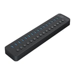 Orico 16x USB-A 3.0 Hub med strömbrytare - Svart