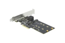 Delock 3-portars SATA och 2 kortplats M.2-nyckel B PCI Express x4-kort - Lågprofilformfaktor - lagringskontroll - M.2-kort / SATA 6Gb/s - PCIe 3.0 x4