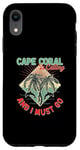iPhone XR Cape Coral Is Calling And I Must Go Palm Trees Dolphin Retro Case