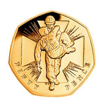 24K Gold Plated 2006 Brilliant Uncirculated Victoria Cross Heroic Acts 50p pence with Capsule Coin Holder