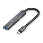 sonero® Hub USB, Distributeur USB, 4 Ports, 1x USB 3.2 avec 5 Go/s, 3X USB 2.0 avec 480 Mo/s, connecteur USB-C, Ultra Fin, Gris sidéral, 1,00 m