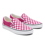 VANS Checkerboard Classic Slip-on Shoes ((checkerboard) Fuchsia Red/true White) Women Pink, Size 6.5