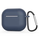 Compatible with Apple AirPod 3rd Generation 2021 Case Cover, Silicone Protective Accessory Skin with Keychain, Front LED Visible - Midnight Blue
