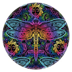 Nakapa Round Mouse Pad,Non-Slip Rubber Base Mousepad 7.9x7.9 inches Mouse Mat for Working Gaming Laptop and Computer (Dragonfly Blessed)