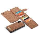 CASEME Plånboksfodral med avtagbart Magnetiskt Skal för iPhone XR - Brun