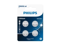 PHILIPS knapcellebatteri lithium CR2032 4-pak - 2301962