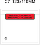 "Packsedelskuvert, C7, Tryck: "PACKSEDEL", 123x110 mm, 1000 st"