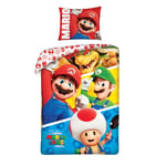 Super Mario Gang Single Duvet Cover Set EU Size 100% Cotton Gaming 2-in-1 Design