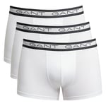 GANT Men's Basic Trunks, Pack of 3 Boxer Shorts, White, L