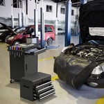2 i 1 verkstadsvagn inklusive fodral & 8 fack & krokar & justerbar hylla 100 kg lastkapacitet