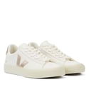 Veja Campo Platine WoMens White/Gold Trainers Leather - Size UK 4