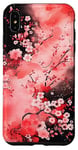 Coque pour iPhone XS Max Art Japonais Rose Magenta Rouge Fleurs De Cerisier Nature Art