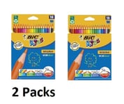 2 x BIC Kids Evolution Colouring Pencils - 18 Pack - Total 36 Pencils