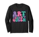 Art Therapy Queen Womens Retro Vintage Wavy Long Sleeve T-Shirt