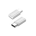 USB C Adapter, Micro USB to USB Type-C Adapter Connector for Samsung Galaxy S9 S8 Plus Note 9/8, Google Pixel,LG G5 G6,Nexus 5X 6P,MacBook & More USB Type C Devices Silver (2Pack)