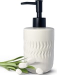 White Soap Dispenser Ceramic Emulsion Press Bottle  Bathroom
