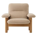 Audo Copenhagen-Brasilia Lænestol Naturlig Eg, Bouclé 02 Beige