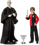 Harry Potter Coffret poupées articulées Voldemort et Harry Potter, costumes et baguettes inspirés du film, à collectionner, jouet pour enfant, GNR38