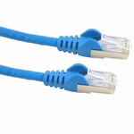 Short Blue 0.5m Ethernet Cable CAT6 Full Copper Screened Network Lead FTP 50cm