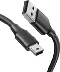 Câble Adaptateur Noir USB 2.0 Mâle Vers Mâle Mini B - 1M, Connecteur 5 Pin pour GoPro 4, Manette PS3