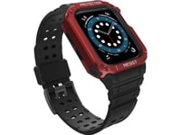 Hurtel Skyddsarmband Med Fodral För Watch 7 / 6 / 5 / 4 / 3 / 2 / Se (45 / 44 / 42Mm) Fodral Pansrat Klockfodral Svart