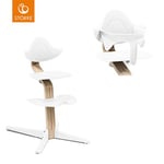 STOKKE® Nomi® Matstol natur / vit + Babyset