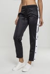 Urban Classics Svarta byxor med vit rand och knappar dam (Svart/vit,4XL)