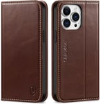 SHIELDON Wallet Case for Iphone 14 Pro Max 5G 6.7", Genuine Leather Shockproof P