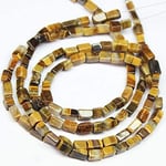 World Wide Gems Beads Gemstone 2 Strand Tiger's Eye Smooth Rectangle Chiclet Gemstone Loose Craft Beads 16 inch Long 8mm 4mm Code-HIGH-27757