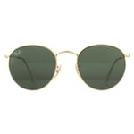 Ray-Ban Sunglasses Round Flat Lenses 3447N 001 Gold Green