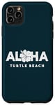Coque pour iPhone 11 Pro Max Souvenir Aloha Turtle Beach, Oahu, Hawaï, Hibiscus vintage