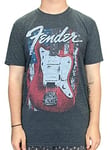 FENDER - DISTRESSED GUITAR JAZZMASTER - Size S - New T Shirt - J72z