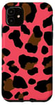 Coque pour iPhone 11 Imprimé léopard rose fuschia corail élégant guépard pop art