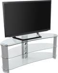 AVF Curved Glass TV Stand For up to 60" TVs - Clear Glass & Chrome Legs