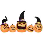 Uppblåsbar Halloweenpumpa med LED och Häxhatt