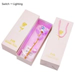 24k Foil Plated Gold Rose Flowers With Box For Women Girl Switch Light 2